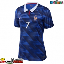 Camisa de Futebol França Ousmane Dembele #7 Equipamento Principal Mulheres Mundo 2026 Manga Curta